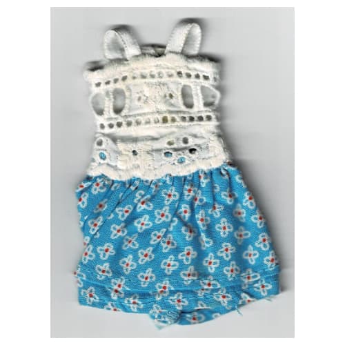 Scala, Dress, White Lace Top and Medium Blue Skirt with White Flowers