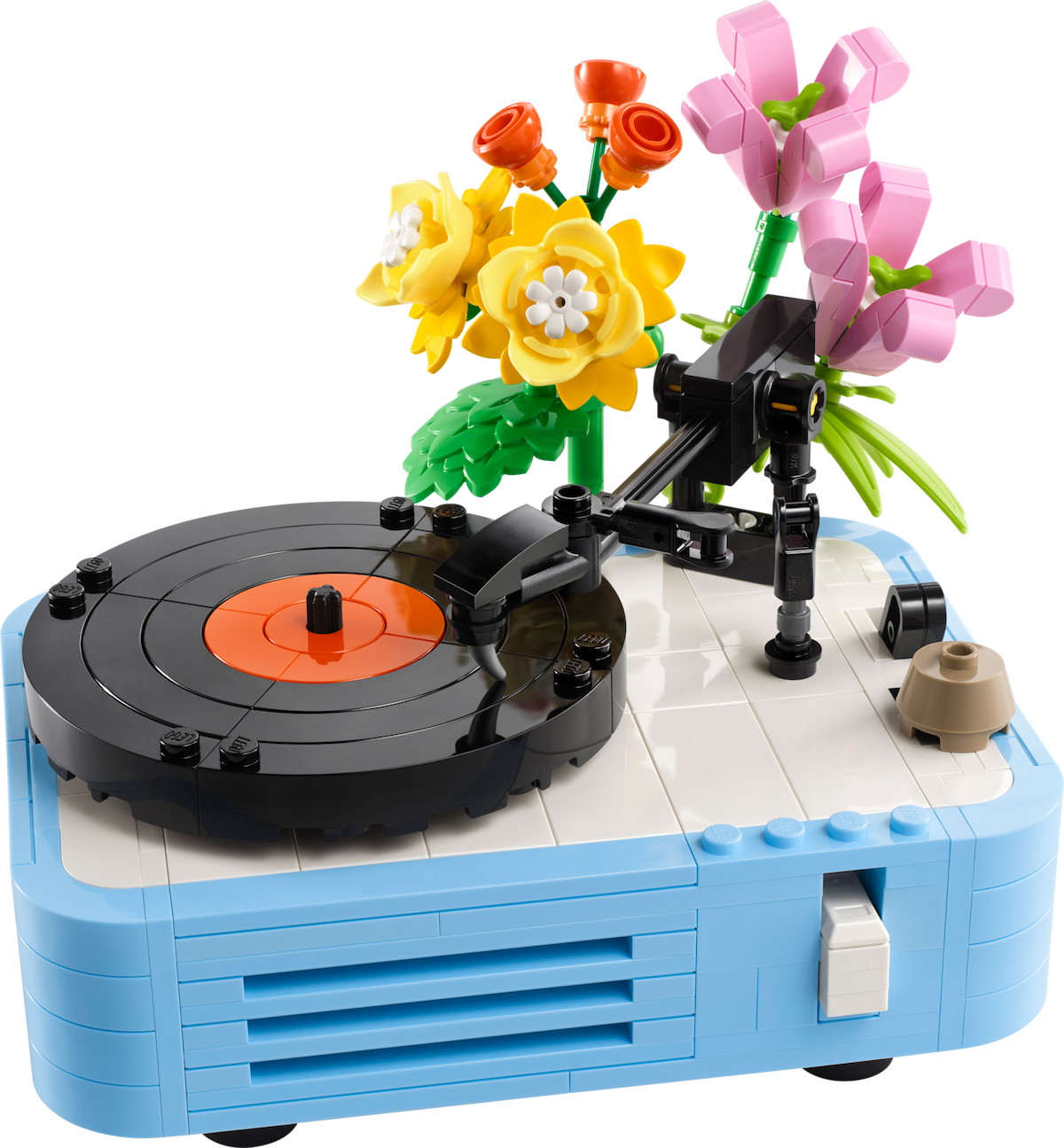 Record Player with Flowers