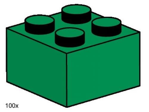 2 x 2 Dark Green Bricks