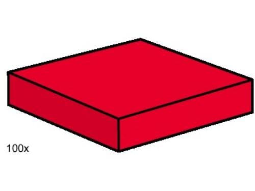 2 x 2 Red Smooth Tiles