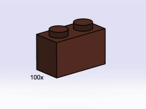 1 x 2 Brown Bricks