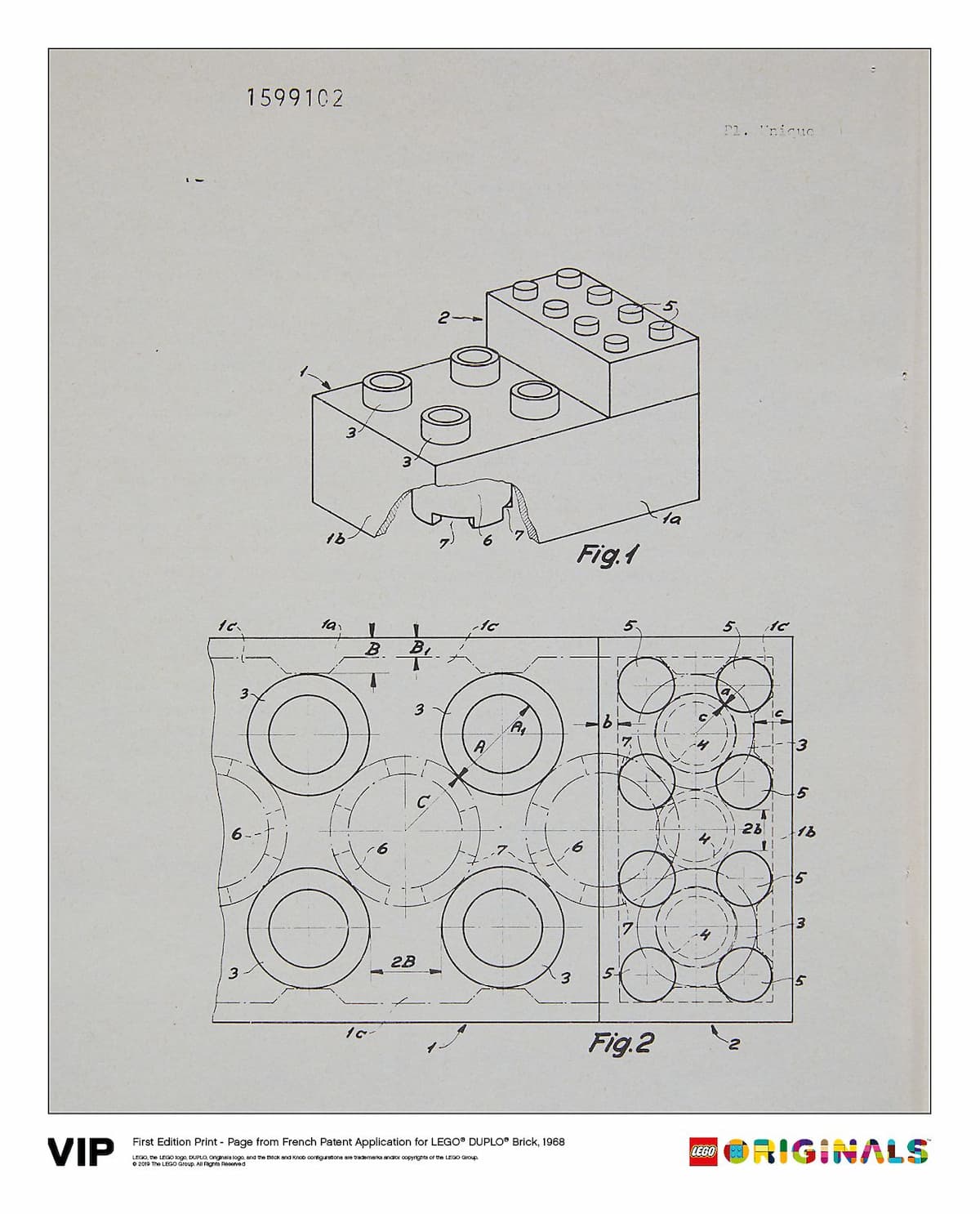 French Patent LEGO DUPLO Brick 1968