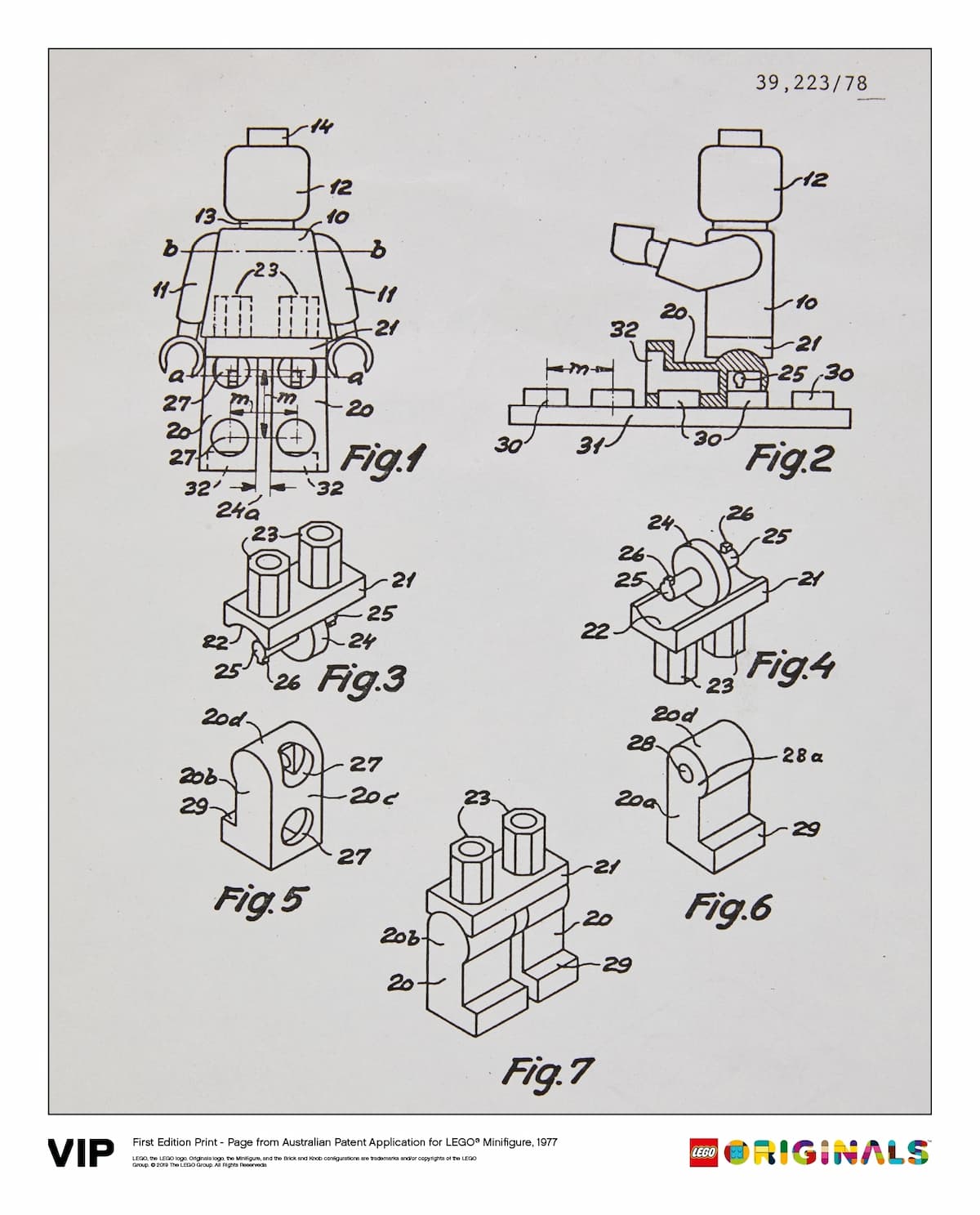 Australian Patent LEGO Minifigure 1977