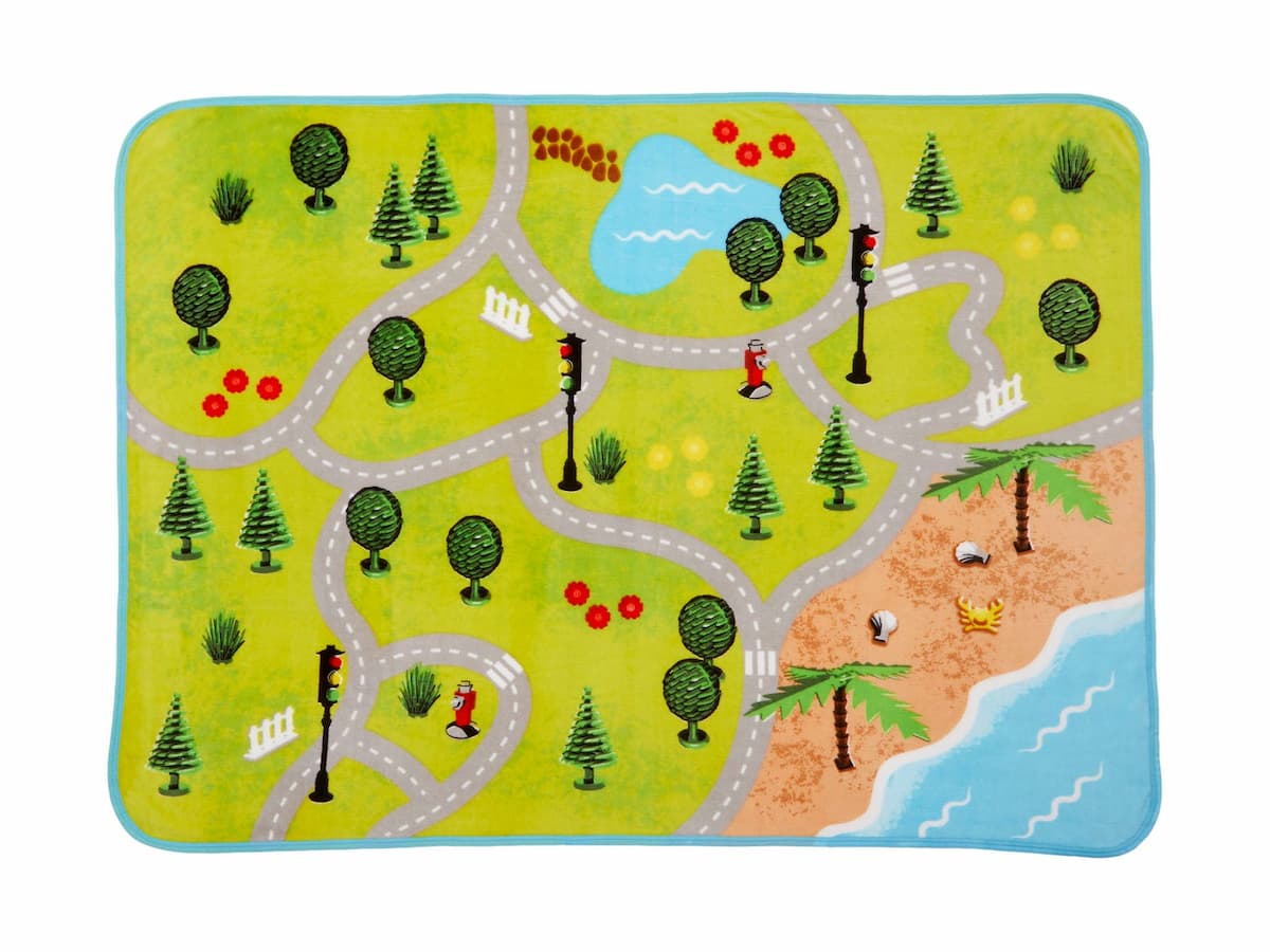 City Town Map Plush Throw