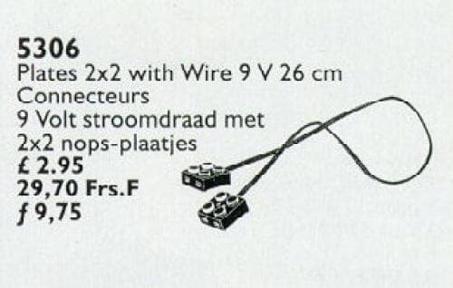 Plates 2x2 with Wire 9 V 26 cm