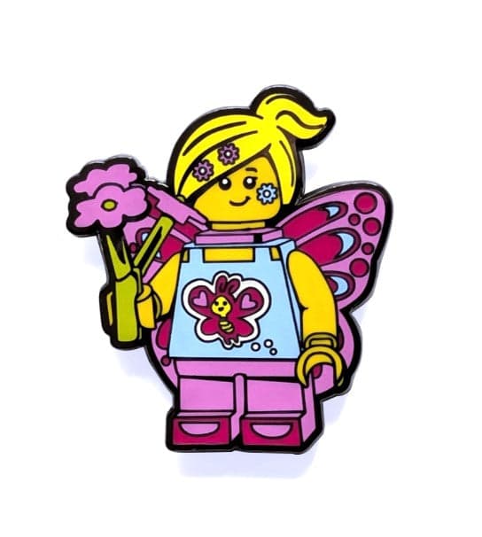 Butterfly Girl Snap Button