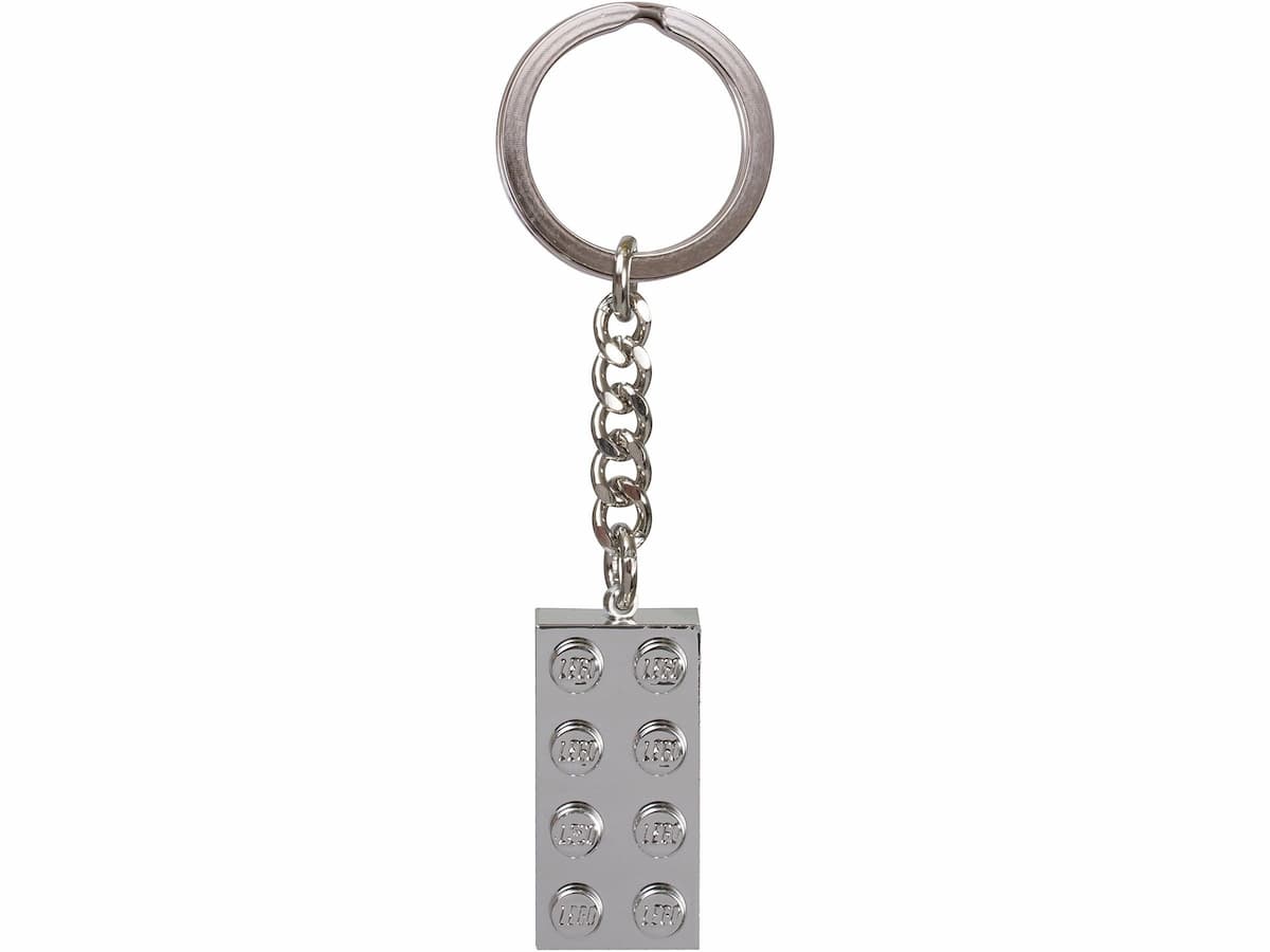 Chrome Silver Brick Key Chain
