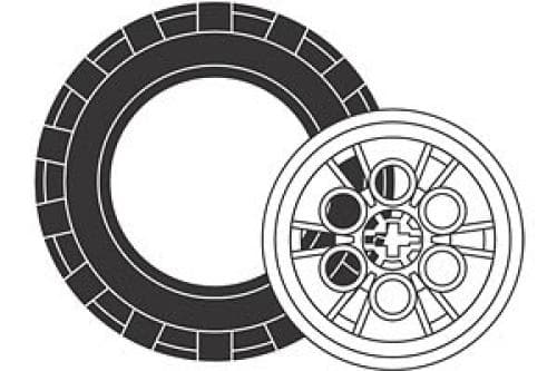 Red Rover Tires and Hubs (4 tires 4 hubs)