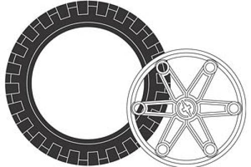 Large Tire and Hub (2 tires 2 hubs)