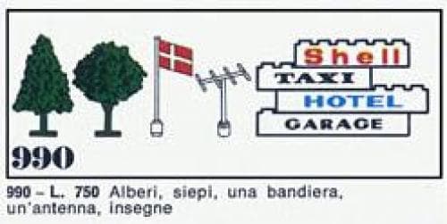 Trees and Signs (1971 version with granulated trees and 4 bricks)