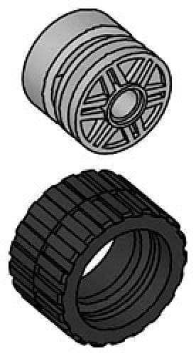 Small Wide Tire & Hub (Pack of 8 each)