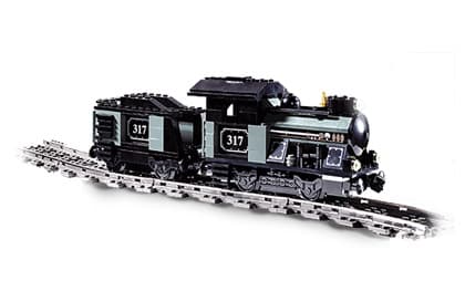 Small Train Engine with Tender Gray