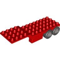 Duplo Trailer Four Rear Wheels, Elevated Front End, 4 x 12 Studs