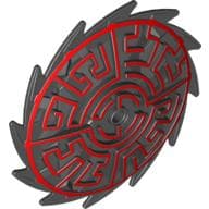 Large Figure Weapon Saw Blade Shield with Red Geometric Print