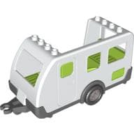Duplo Caravan with Bright Green Interior and Dark Bluish Gray Base