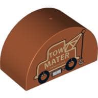 Duplo Brick 2 x 4 x 2 Curved Top with 'TOW MATER' Tow Truck Print