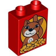 Duplo Brick 1 x 2 x 2 with Cat and Fish Biscuits Print