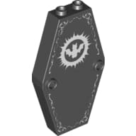 Coffin 2 x 4 x 6 Lid with White Bat Print