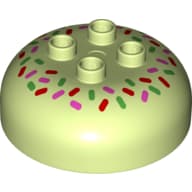 Duplo Brick Round 4 x 4 Dome Top with 2 x 2 Studs - Candy Sprinkles Print