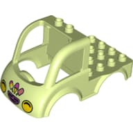 Duplo Car Body Truck 4 x 4 Flatbed with 2 Top Studs, Grille and Headlights, Ice Cream Cones Print