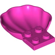 Animal Body Part, Clam / Scallop Half Shell with 4 Studs