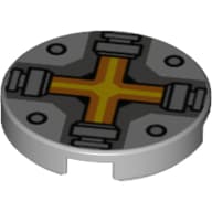 Tile Round 2 x 2 with Bottom Stud Holder with Nexo Knights Ammunition Print