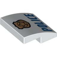 Slope Curved 2 x 2 x 2/3 with Badge and Blue 'POLICE' Text print