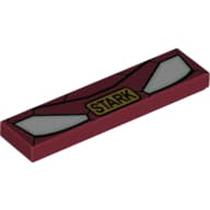 Tile 1 x 4 with Iron Man Mask and Gold 'STARK' Print