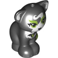 Animal, Cat, Sitting with Lime Eyes, White Fur Patches and Lime Pendant Print