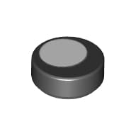 Tile Round 1 x 1 with White Circle Print