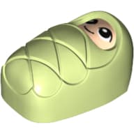 Bundled Child / Papoose with Light Nougat Face, Eyes with White Pupils, Eyebrows Print