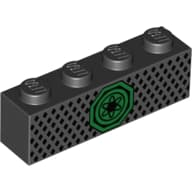 Brick 1 x 4 with Green Ninjago Symbol Print