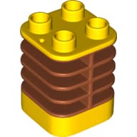 Duplo Brick 2 x 2 x 2 Yellow with Flex Spring