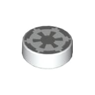 Tile Round 1 x 1 with Imperial Logo print