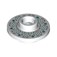 Equipment Cup / Teacup Saucer with Recessed Stud on Top with Flowers and Dots Print