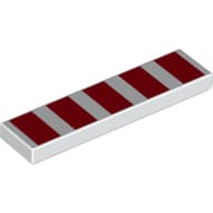 Tile 1 x 4 with Red Squares, Warning print