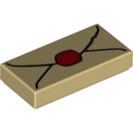 Tile 1 x 2 with Letter, Red Seal print