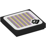 Tile 2 x 2 with Fuzzy and Barcode Print (Sticker)