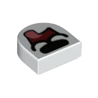 Tile 1 x 1 Half Circle with Dog Mouth Open Tongue print