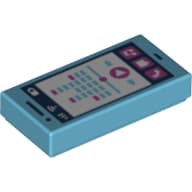 Tile 1 x 2 with Smart Phone, Phone, Speech Bubble, Note, Play Button, Signal Strength and Battery Level Print