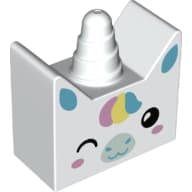Duplo Brick 2 x 4 x 3 1/2 with Horn, Unicorn Face Print
