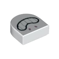 Tile 1 x 1 Half Circle with Face, Big Teeth Smile print