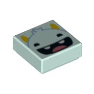 Tile 1 x 1 with Pink Monster, Bright Light Orange Horns print