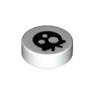 Tile Round 1 x 1 with Black Eye, White Dots print