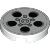 Tile Round 2 x 2 with Wheel Cover print