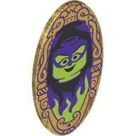 Shield Ovoid with Grip and Mirror, Lime/Dark Purple Face, Gold/Dark Purple Decorations print