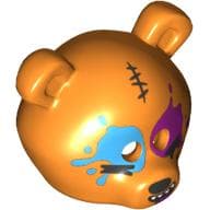 Costume / Mask, Bear with Dark Azure and Magenta Eye Paint Splashes, Open Mouth Print