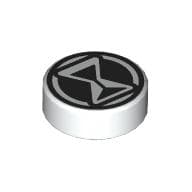 Tile Round 1 x 1 with Black Hourglass print