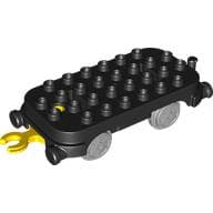 Duplo Train Base 4 x 8 with Light Bluish Gray Train Wheels and Yellow Moveable Hook (New Version)