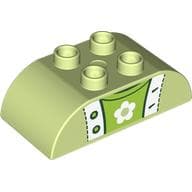 Duplo Brick 2 x 4 Curved Top, Sweater Top and Lime Undershirt Print